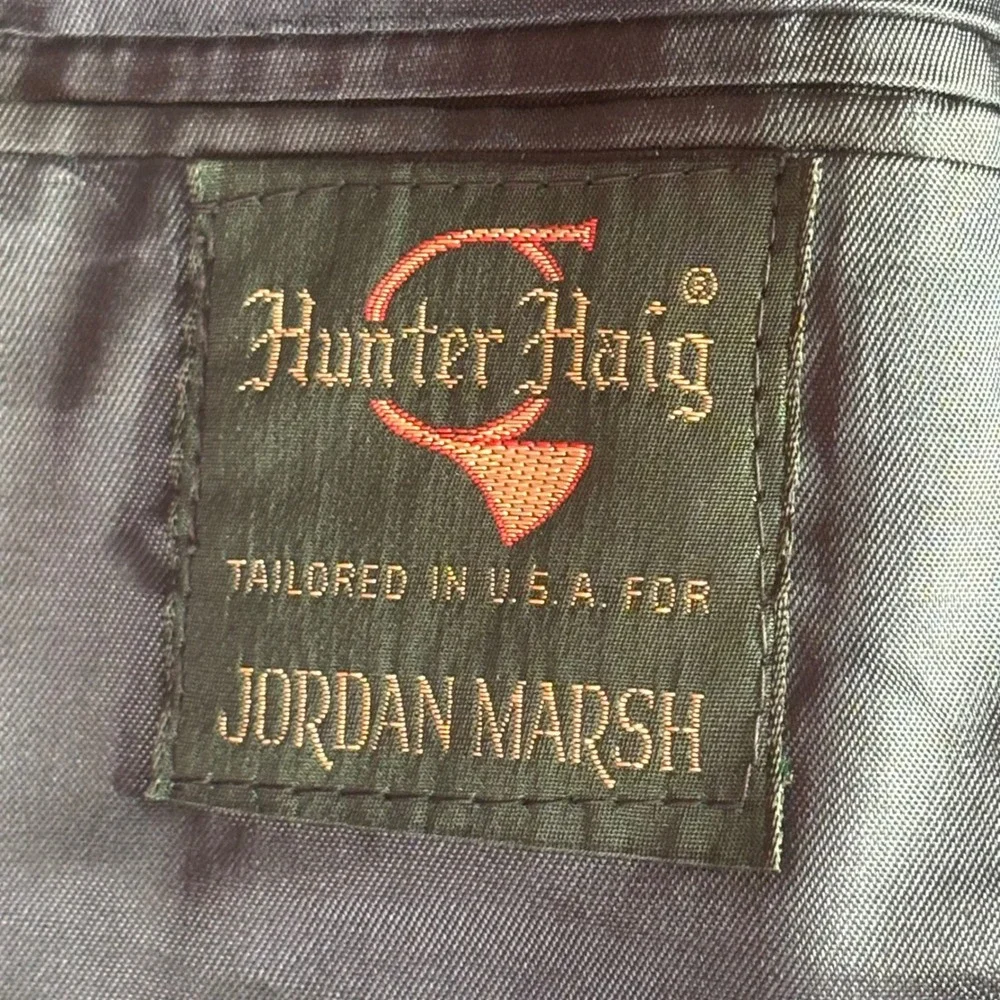 Hunter Haig Blazer Mens 42R Gray Glen Plaid‎ Wool Blend Vintage Jordan Marsh USA